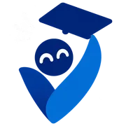 The Visavi mascot in a graduation cap, smiling